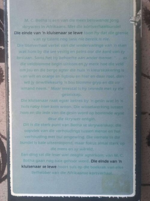Die Einde Van ‘n Kluisenaar Se Lewe — M. C. Botha secondhand book