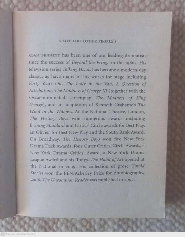 A Life Like Other People’s — Alan Bennett secondhand book