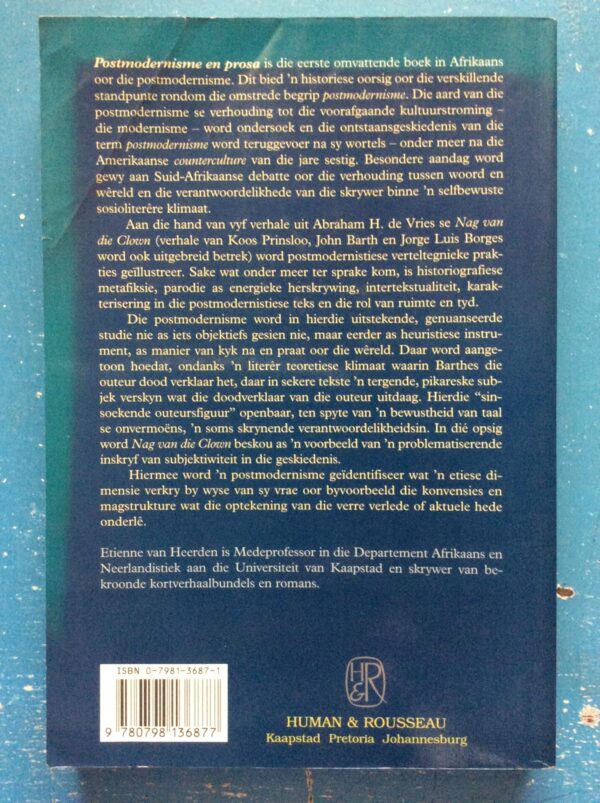 Postmodernisme en Prosa - Back Cover Postmodernisme en Prosa – Etienne van Heerden secondhand book