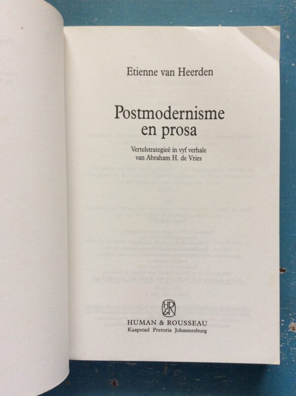 Postmodernisme en Prosa - Title Page Postmodernisme en Prosa – Etienne van Heerden secondhand book