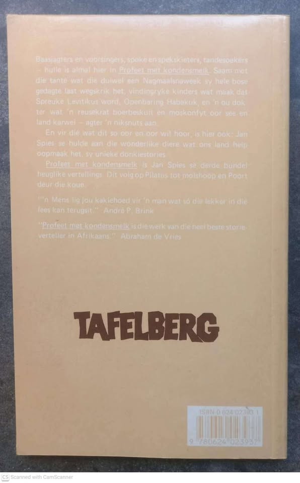 Profeet Met Kondensmelk (Vertellings 3) — Jan Spies secondhand book