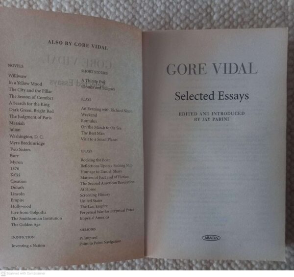 Selected Essays — Gore Vidal secondhand book