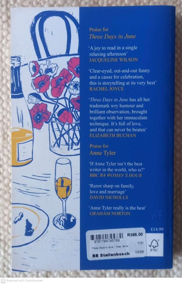 Three Days In June — Anne Tyler secondhand book