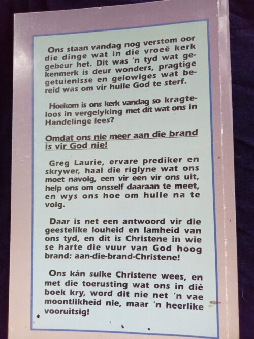 Aan Die Brand Vir God – Greg Laury secondhand book