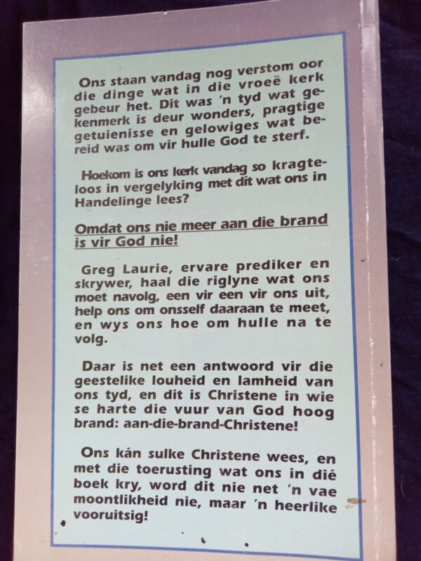 Aan Die Brand Vir God – Greg Laury secondhand book