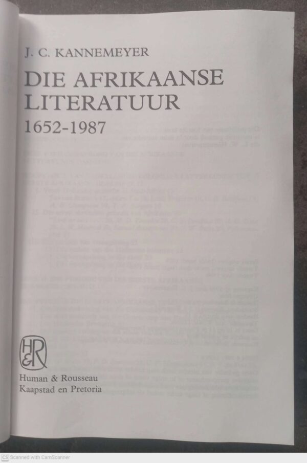 Die Afrikaanse Literatuur, 1652-1987 — J. C. Kannemeyer secondhand book