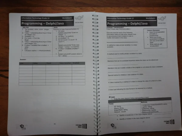 Information Technology Grade 12 (All-in-One Teacher Guide, Worksheets & Task Answers) — Mindset Learn secondhand book