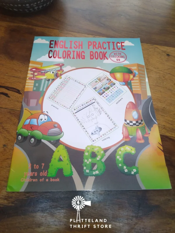 English Practice Coloring Book With Stickers secondhand book
