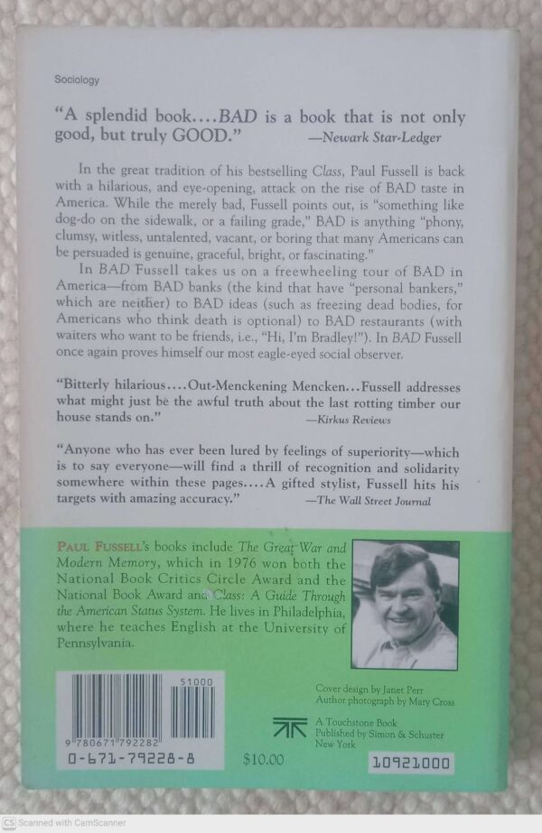 Bad: Or, The Dumbing Of America — Paul Fussell secondhand book