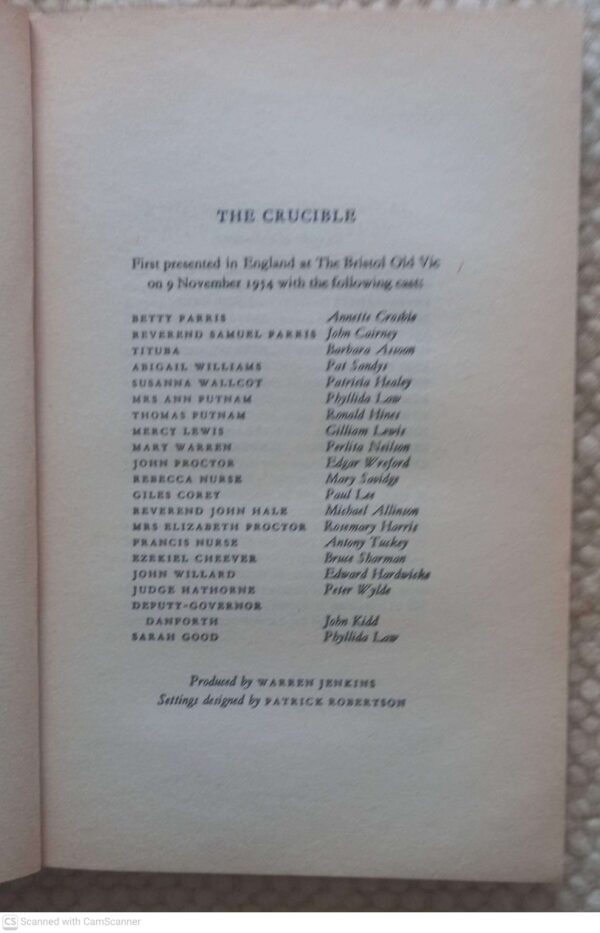 The Crucible — Arthur Miller secondhand book