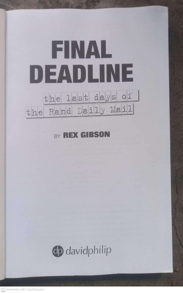 Final Deadline — Rex Gibson secondhand book
