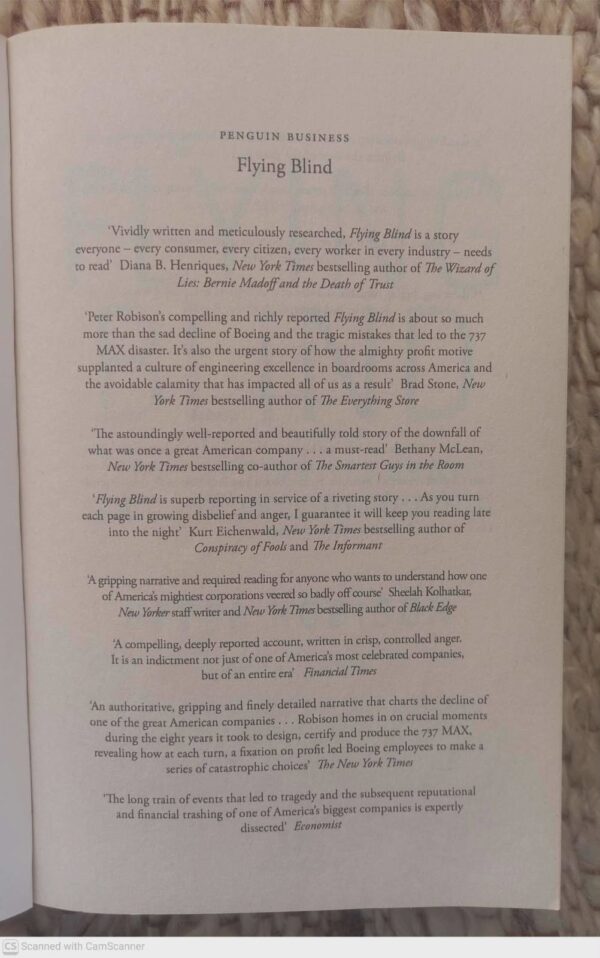 Flying Blind — Peter Robison secondhand book