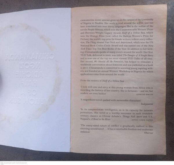 Half Of A Yellow Sun — Chimamanda Ngozi Adichie secondhand book