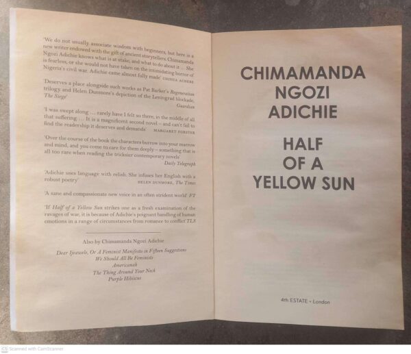 Half Of A Yellow Sun — Chimamanda Ngozi Adichie secondhand book