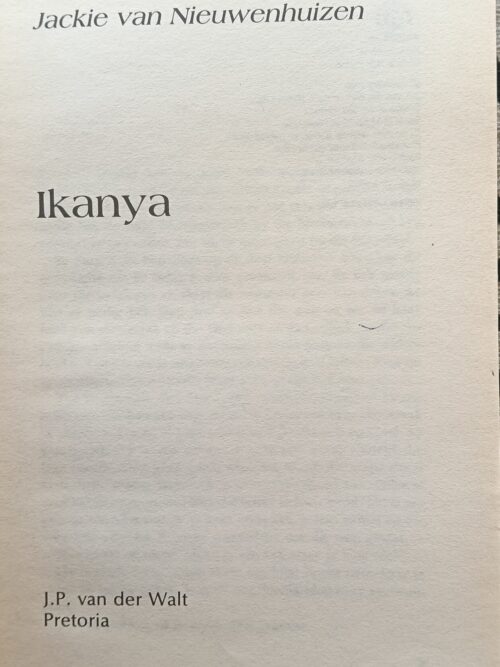 Ikanya – Jackie van Nieuwenhuizen secondhand book