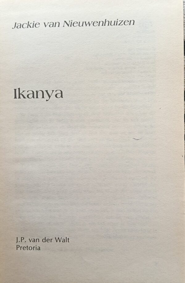 Ikanya – Jackie van Nieuwenhuizen secondhand book