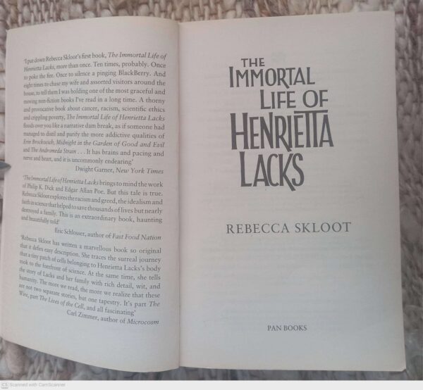 The Immortal Life Of Henrietta Lacks — Rebecca Skloot secondhand book