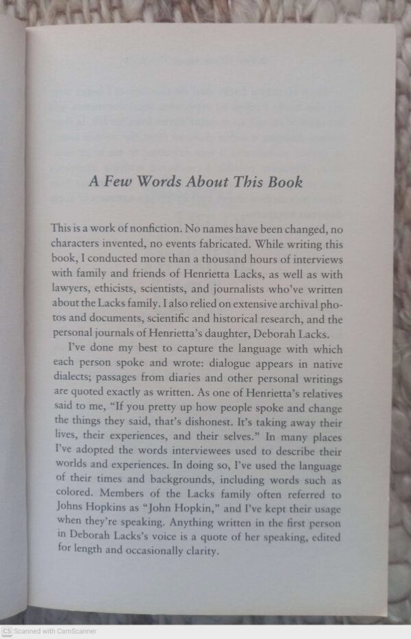 The Immortal Life Of Henrietta Lacks — Rebecca Skloot secondhand book