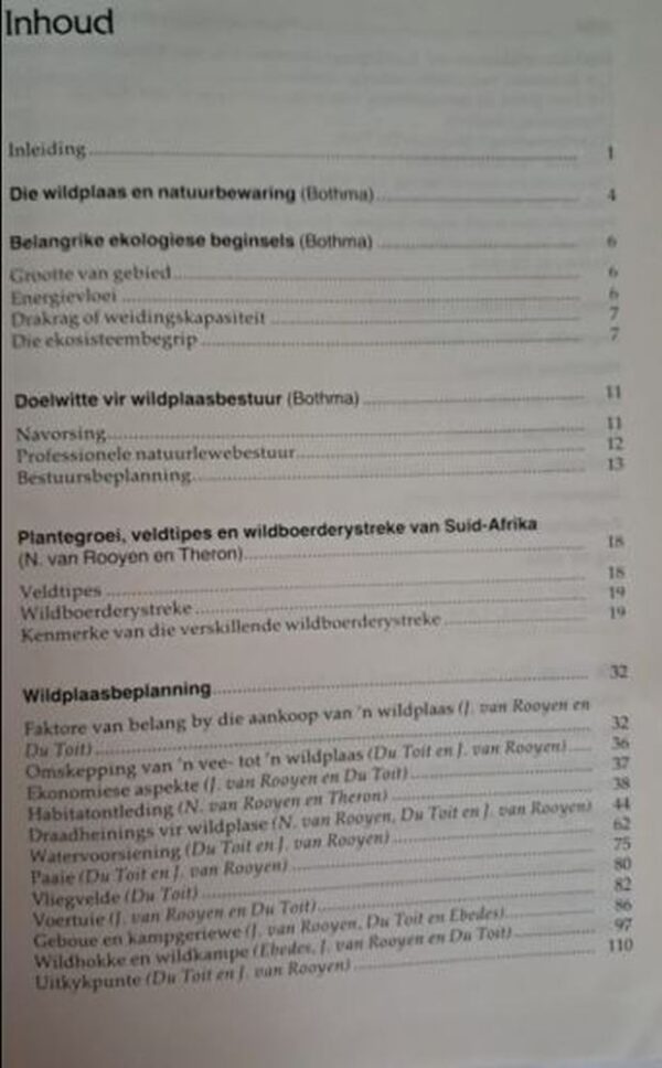 Wildplaasbestuur – J. Du P. Bothma secondhand book