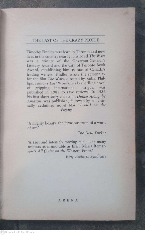 The Last Of The Crazy People — Timothy Findley secondhand book