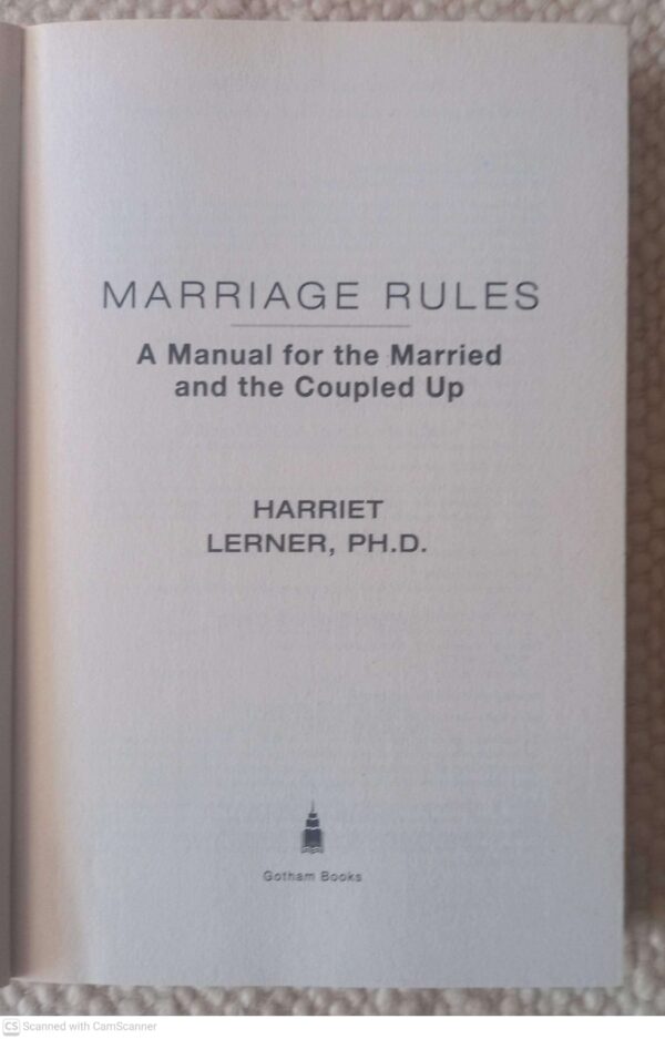 Marriage Rules — Harriet Lerner secondhand book