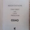 Meditation: The First And Last Freedom — Osho secondhand book