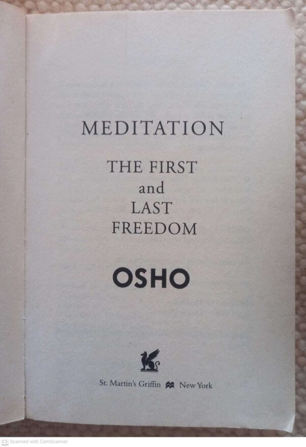 Meditation: The First And Last Freedom — Osho secondhand book