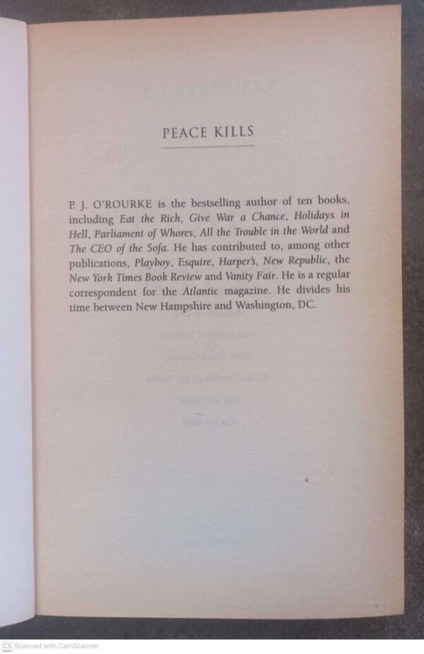 Peace Kills: America’s Fun New Imperialism — P. J. O’Rourke secondhand book