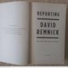 Reporting: Writings From The New Yorker — David Remnick secondhand book