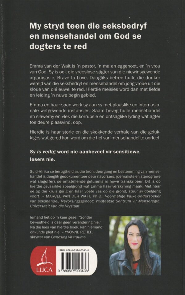 Sy is veilig - agterblad Sy Is Veilig – Emma Van Der Walt secondhand book