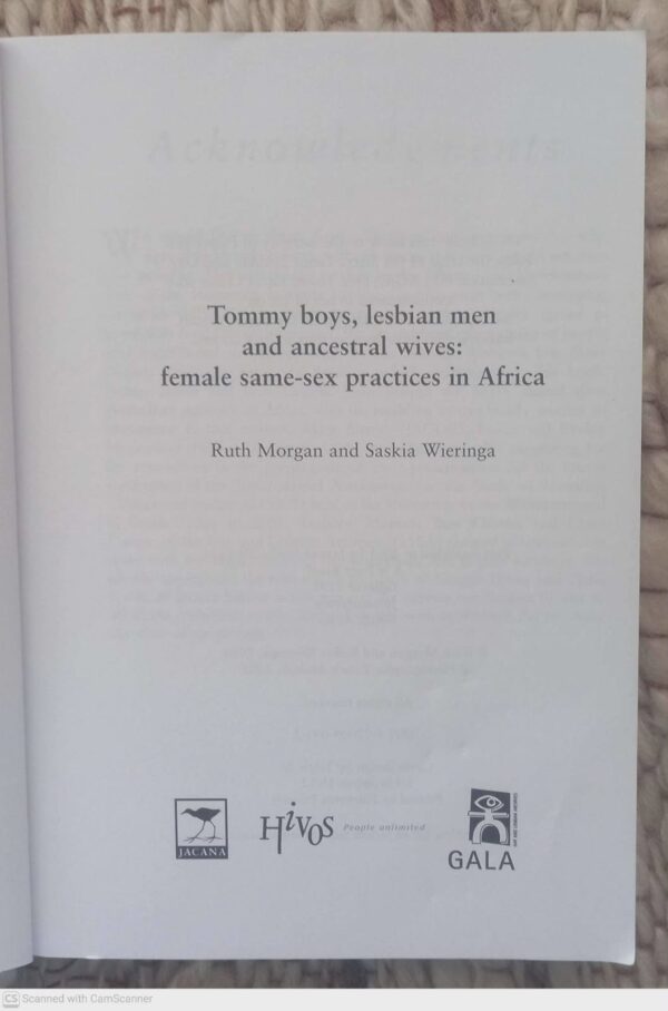 Tommy Boys, Lesbian Men, And Ancestral Wives — Ruth Morgan, Saskia Wieringa secondhand book
