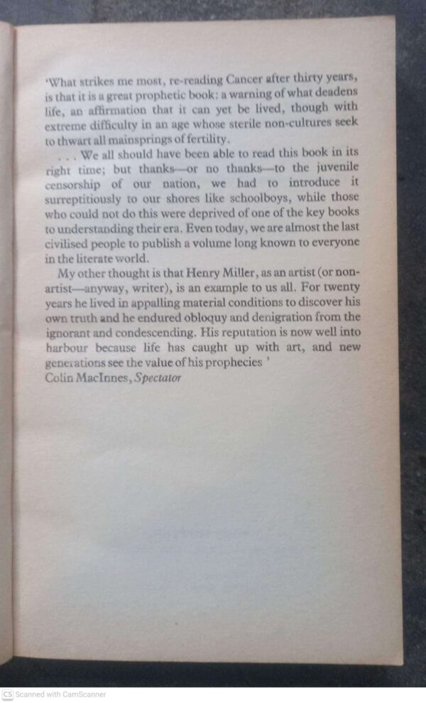 Tropic Of Cancer — Henry Miller secondhand book