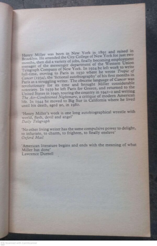 Tropic Of Cancer — Henry Miller secondhand book
