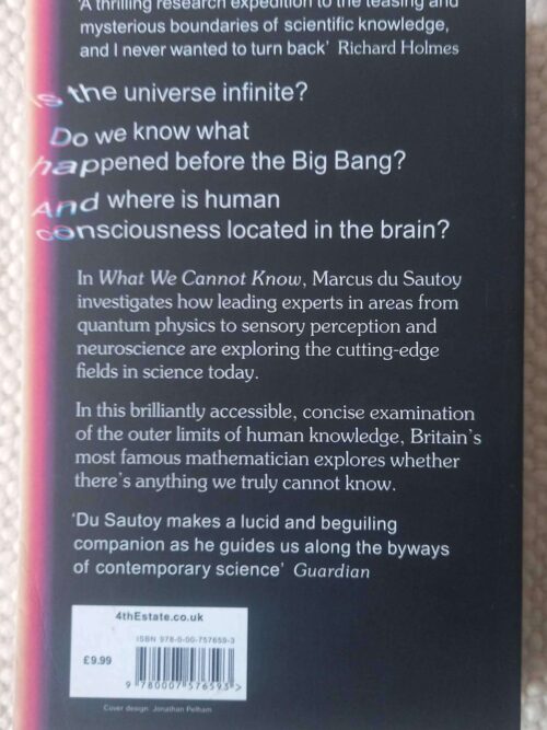 What We Cannot Know — Marcus Du Sautoy secondhand book