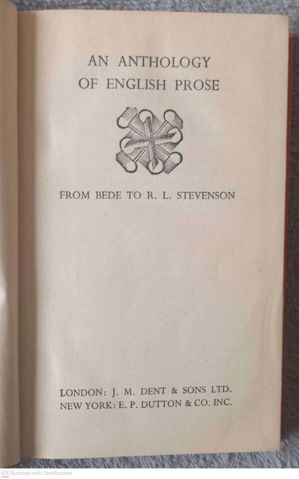An Anthology Of English Prose: From Bede To R. L. Stevenson — S. L. Edwards secondhand book