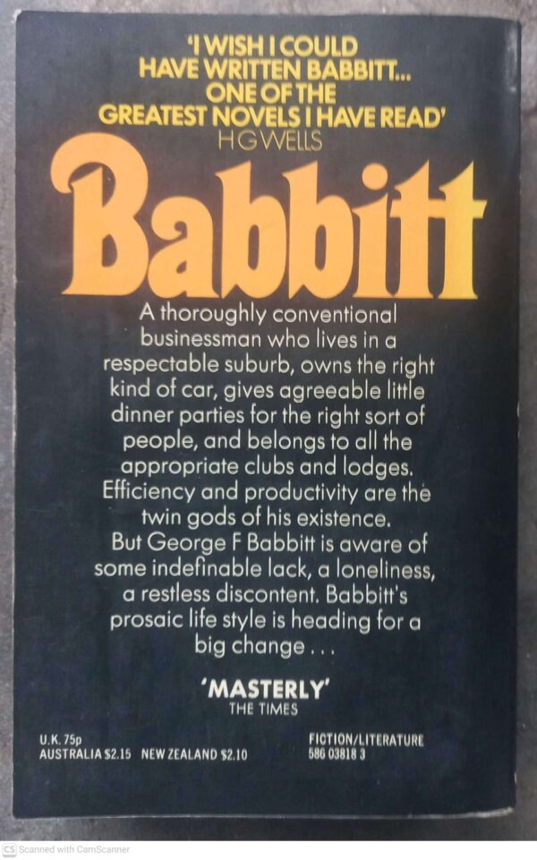 Babbitt — Sinclair Lewis secondhand book