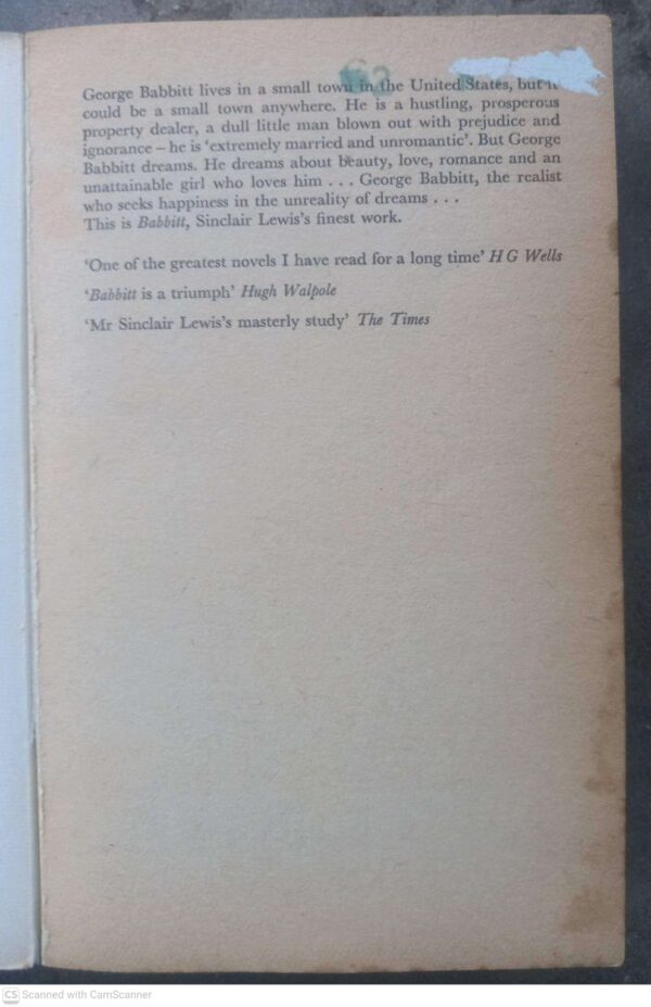 Babbitt — Sinclair Lewis secondhand book