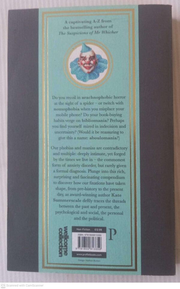 The Book Of Phobias And Manias — Kate Summerscale secondhand book