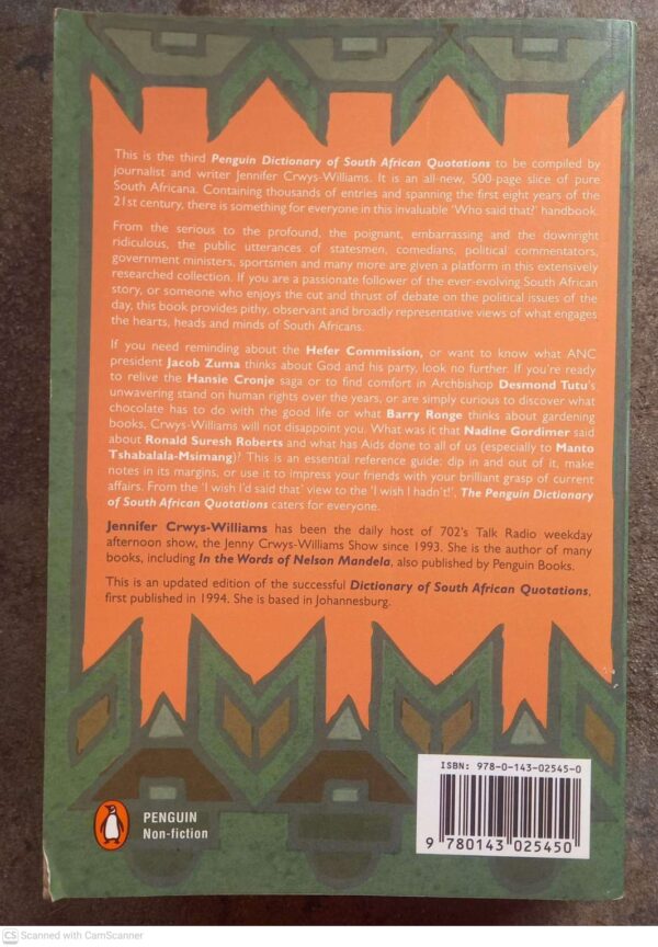 Dictionary Of South African Quotations — Jennifer Crwys-Williams secondhand book