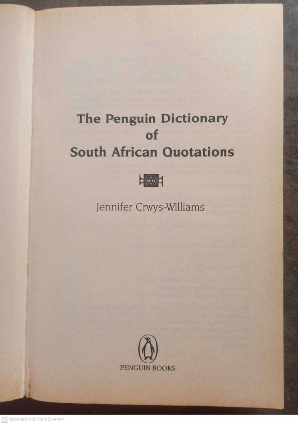 Dictionary Of South African Quotations — Jennifer Crwys-Williams secondhand book