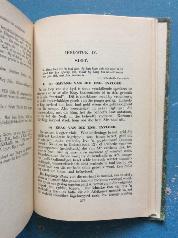 Die Invloed van Engels op Afrikaans – H. J. Rousseau secondhand book