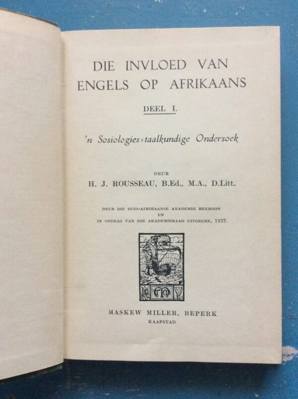 Die Invloed van Engels op Afrikaans – H. J. Rousseau secondhand book