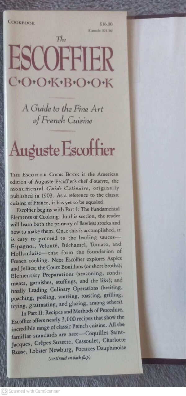 The Escoffier Cookbook And Guide To The Fine Art Of Cookery — Auguste Escoffier secondhand book