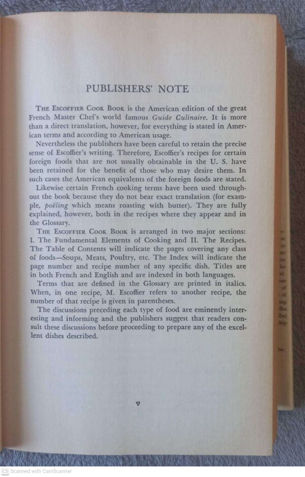 The Escoffier Cookbook And Guide To The Fine Art Of Cookery — Auguste Escoffier secondhand book