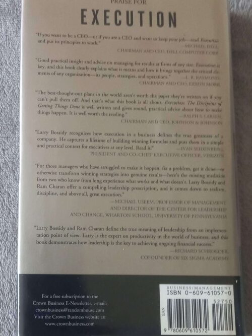 Execution: The Discipline Of Getting Things Done — Larry Bossidy, Ram Charan secondhand book
