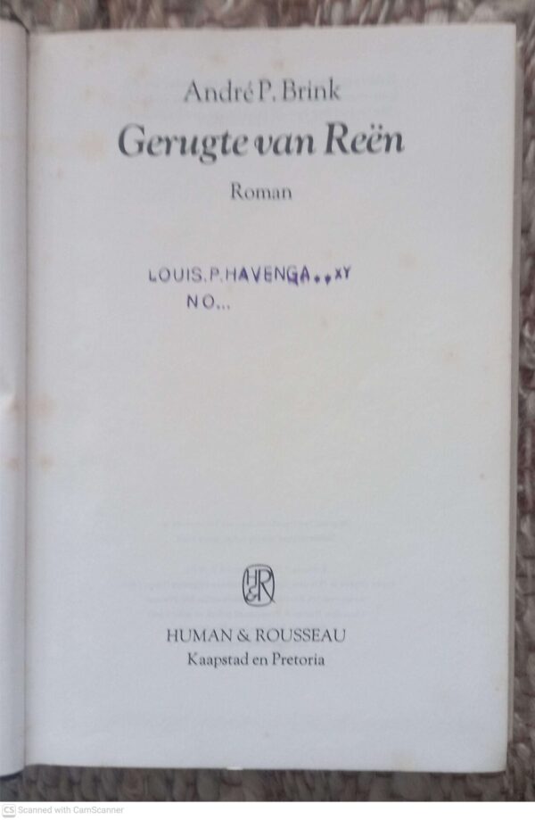 Gerugte Van Reën – André P. Brink secondhand book