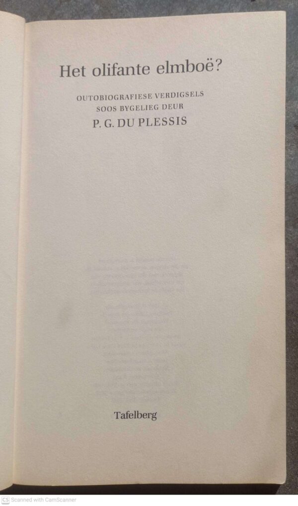 Het Olifante Elmboë — P. G. Du Plessis secondhand book