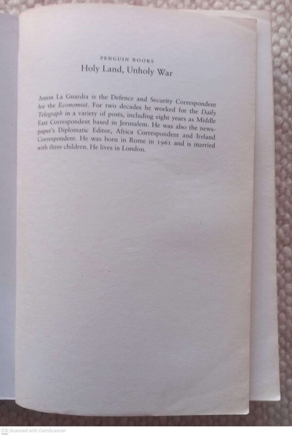 Holy Land, Unholy War: Israelis And Palestinians — Anton La Guardia secondhand book