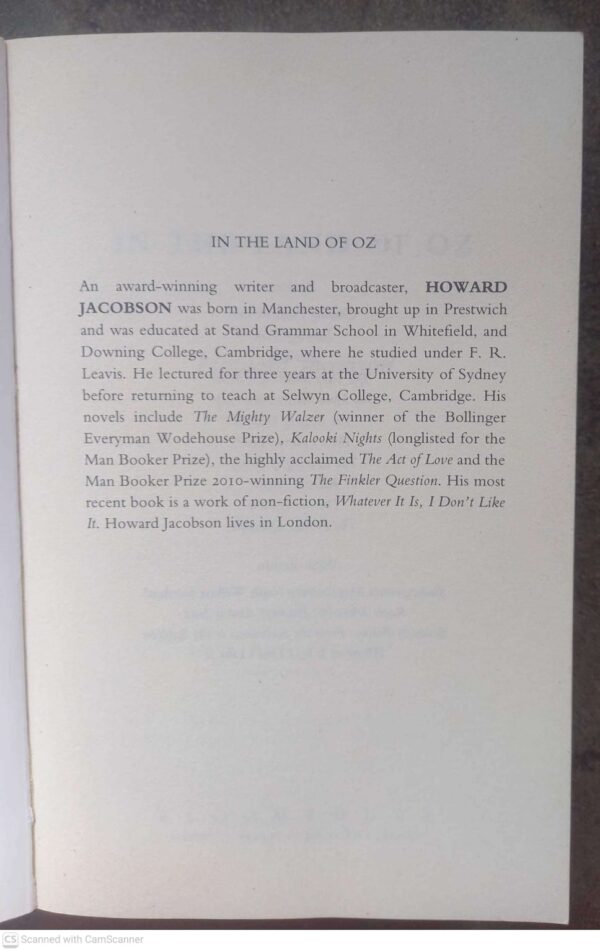 In the Land Of Oz — Howard Jacobson secondhand book