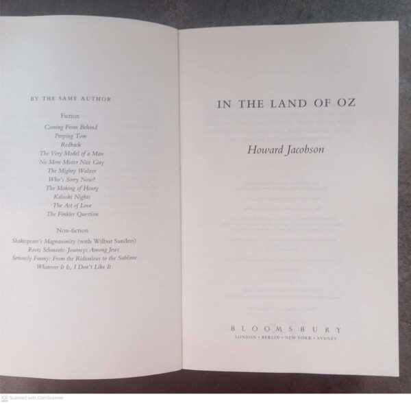 In the Land Of Oz — Howard Jacobson secondhand book